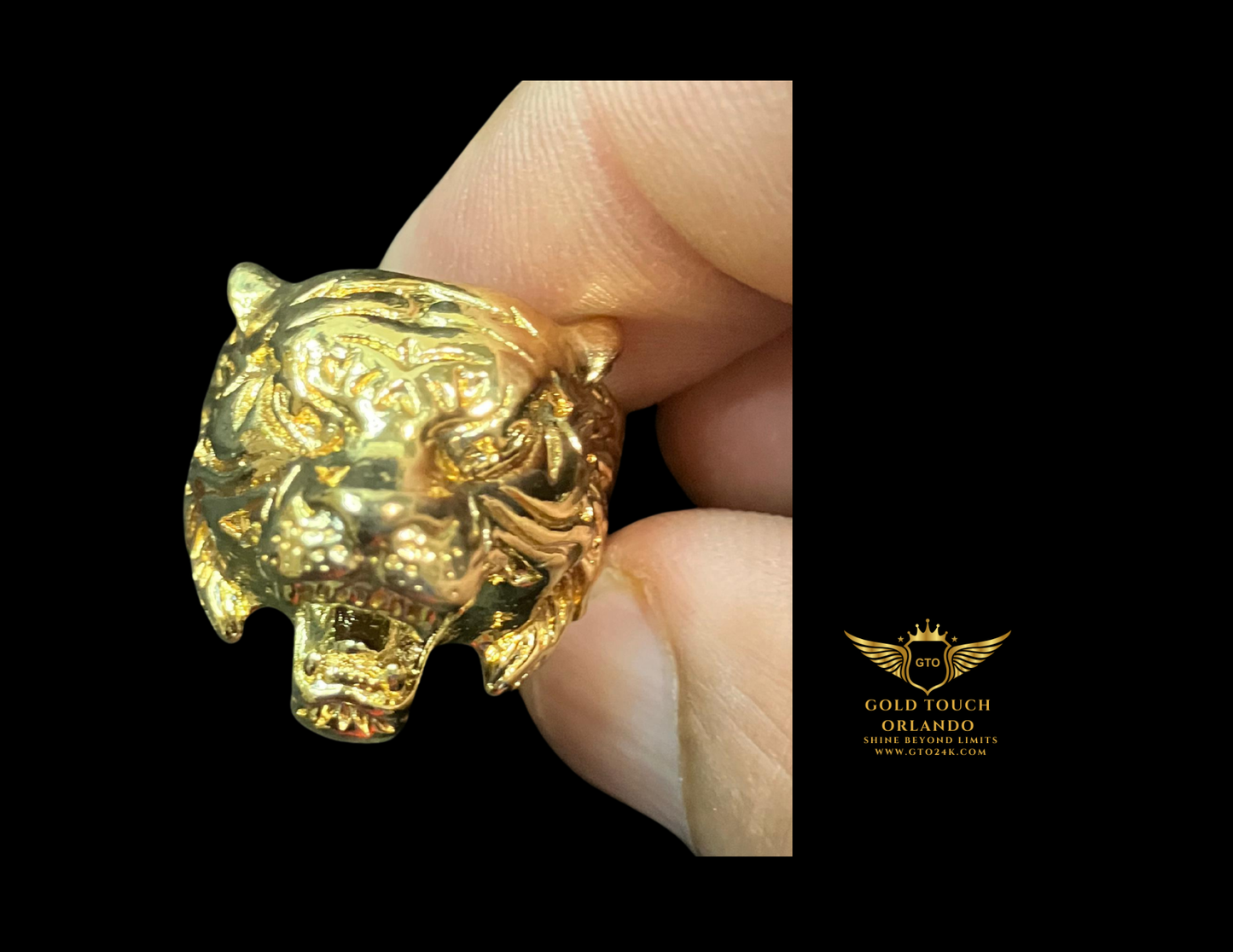 Gold Touch Orlando – Handmade 24K Gold Plated Vintage Punk Adjustable Tiger Ring