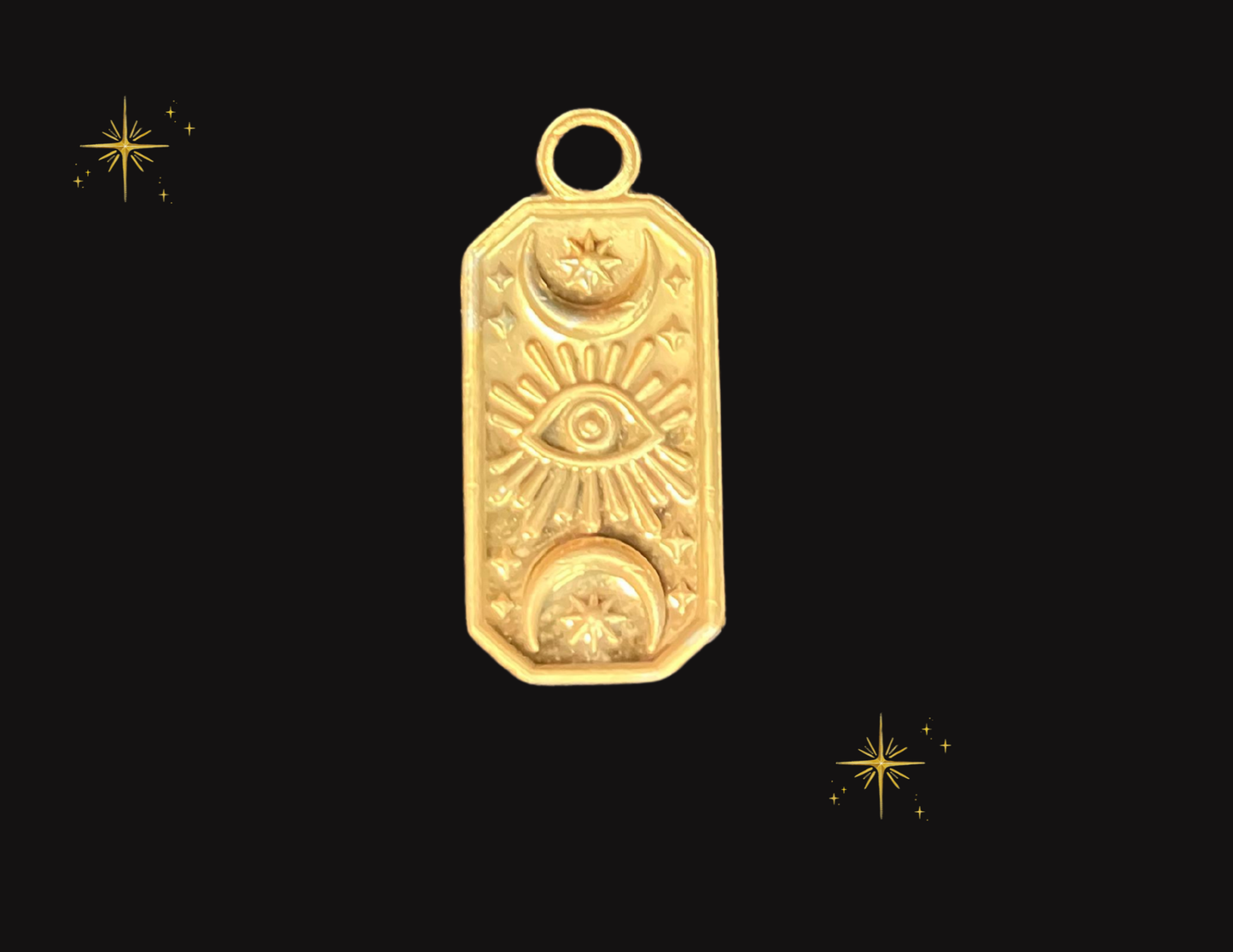 HAND MADE UNIQUE VALENTINES DAY SPECIAL- 24K Gold Plated Moon & Star Charms Pendants | 7-Piece Celestial Jewelry Set