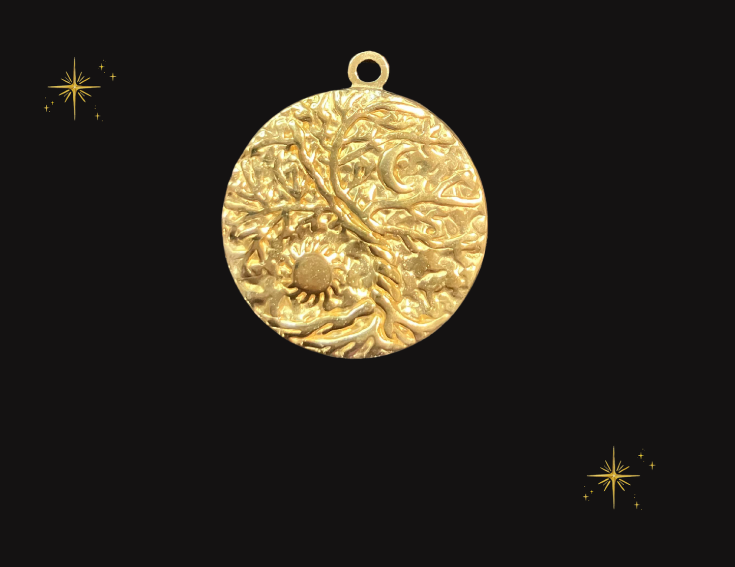HAND MADE UNIQUE VALENTINES DAY SPECIAL- 24K Gold Plated Moon & Star Charms Pendants | 7-Piece Celestial Jewelry Set