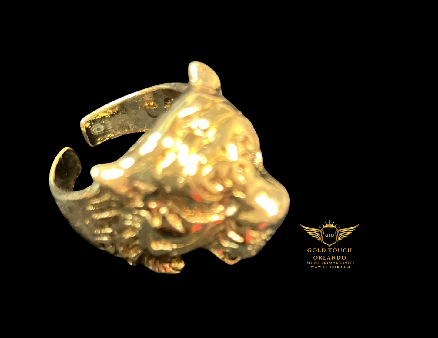 Gold Touch Orlando – Handmade 24K Gold Plated Vintage Punk Adjustable Tiger Ring