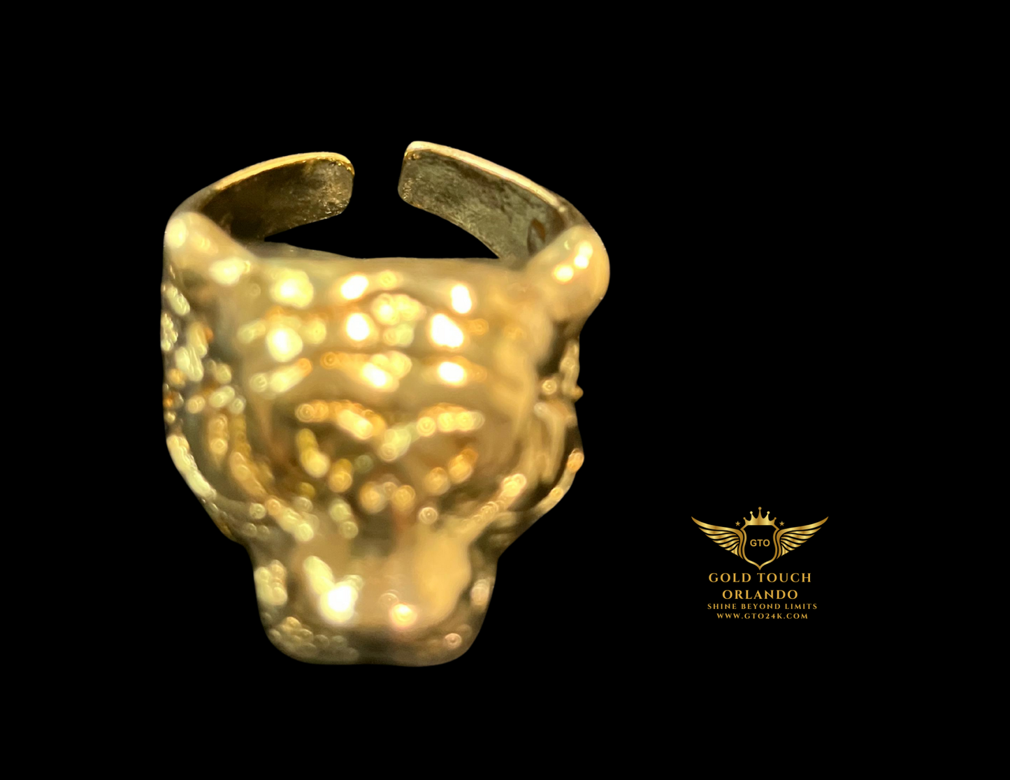 Gold Touch Orlando – Handmade 24K Gold Plated Vintage Punk Adjustable Tiger Ring
