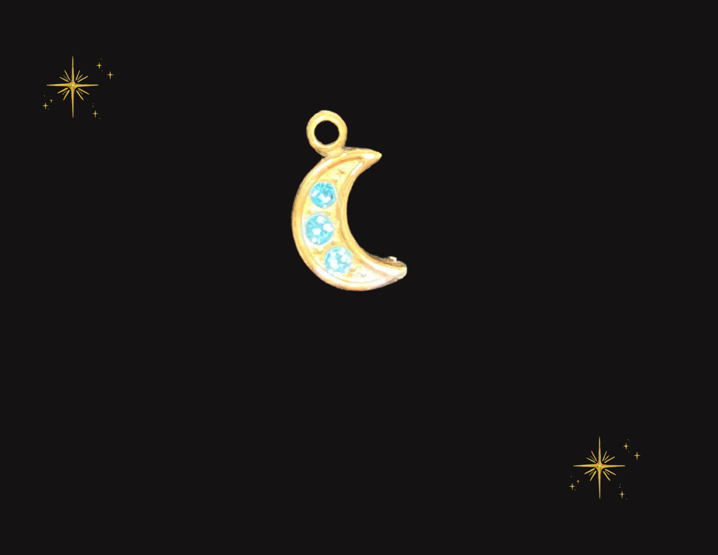 HAND MADE UNIQUE VALENTINES DAY SPECIAL- 24K Gold Plated Moon & Star Charms Pendants | 7-Piece Celestial Jewelry Set