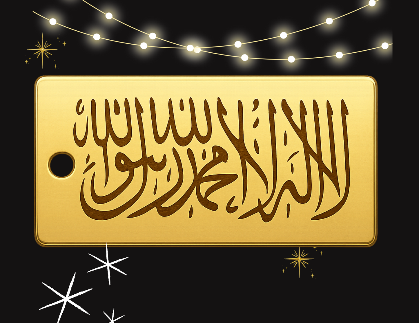 Gold Touch Orlando car hangings shahada  AYATUL KURSI 24 k gold plated Car Pendant Decoration